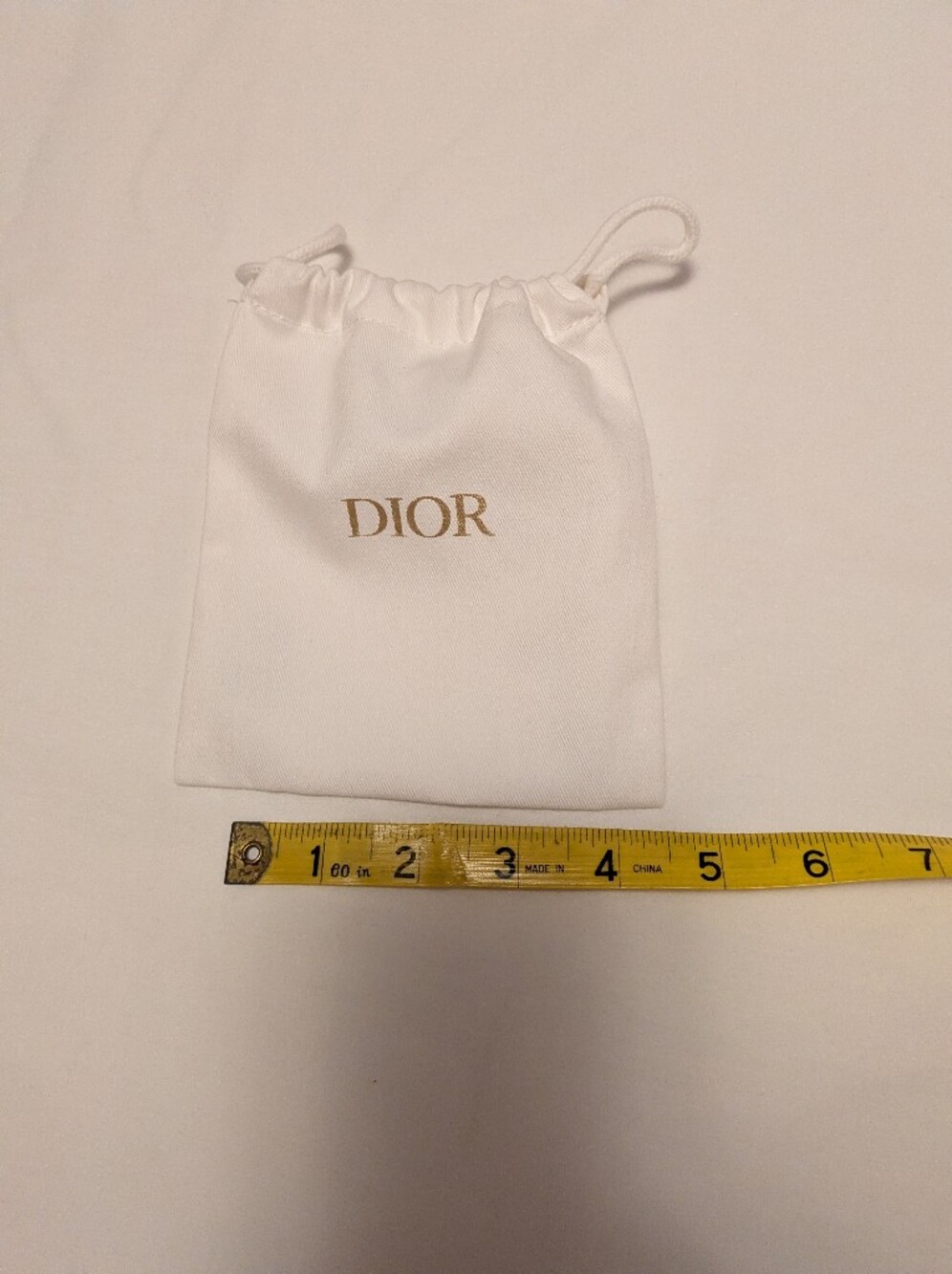 Dior White Drawstring Pouch - Luxury Accessory Bag